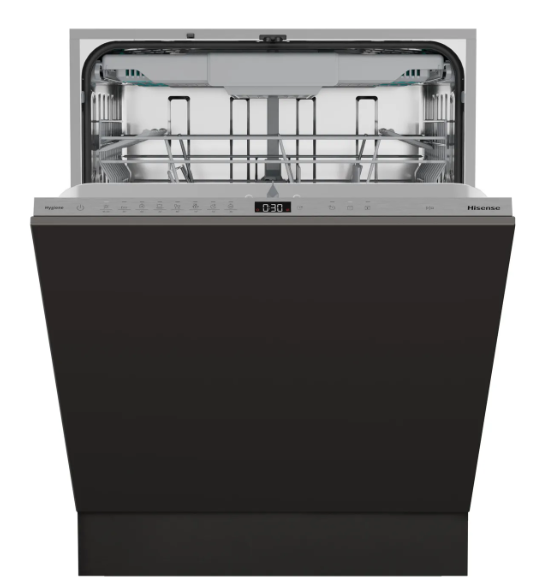 Hisense HV663A60UK Fully Integrated Full Size Dishwasher - Black Control Panel with Fixed Door Hinge Kit - A Rated